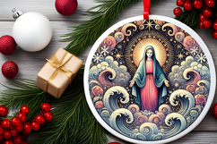 Round Christmass Ornament PNG Product Image 2