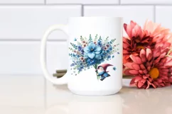 Cute Gnome Holding Delphinium | Sublimation | Clipart Product Image 2