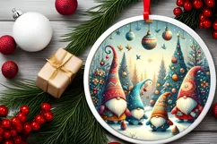 Round Christmas Ornament Sublimation|Clipart Product Image 2