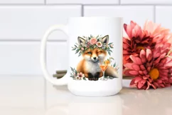 Young Fox, Wreath of Flowers | Clipart Product Image 2