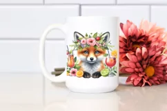 Young Fox, Wreath of Flowers | Clipart Product Image 2