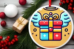 Round Christmas Ornament Sublimation|Clipart Product Image 1