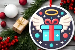 Round Christmas Ornament Sublimation|Clipart Product Image 1
