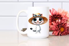 Funny Cat Sun Hat Clipart Product Image 2