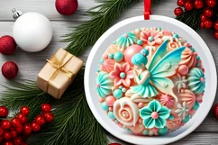 Round Christmas Ornament Sublimation|Clipart Product Image 1