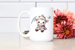 Cute Baby Cow on Moon, Transparent PNG Product Image 2