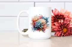 Colorfull Watercolor Chrysanthemum with Material PNG Product Image 2