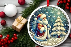 Round Christmas Ornament Sublimation|Clipart Product Image 2