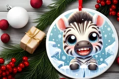 Round Christmas Ornament Sublimation|Clipart Product Image 2