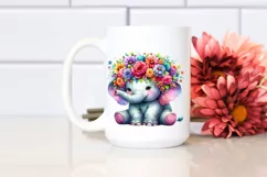 Adorned Elephant with Flower Crown, Transparent PNG Product Image 2