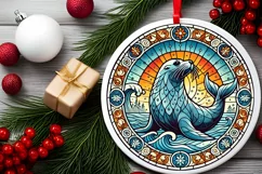Round Christmas Ornament Sublimation|Clipart Product Image 1