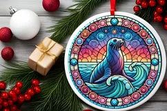 Round Christmas Ornament Sublimation|Clipart Product Image 1