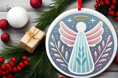 Round Christmas Ornament Sublimation|Clipart Product Image 1
