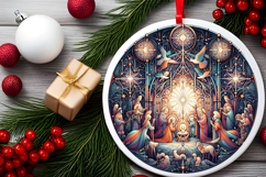 Round Christmass Ornament PNG Product Image 2