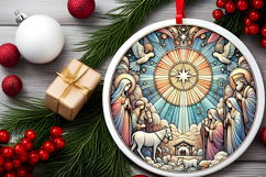 Round Christmass Ornament PNG Product Image 2