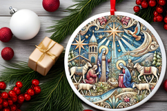 Round Christmass Ornament PNG Product Image 2