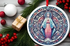 Round Christmas Ornament Sublimation|Clipart Product Image 1