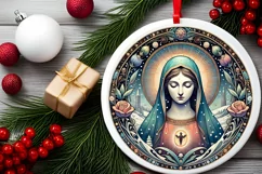 Round Christmas Ornament Sublimation|Clipart Product Image 1