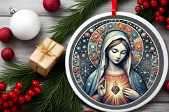 Round Christmas Ornament Sublimation|Clipart Product Image 1