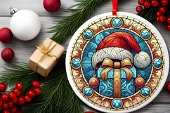 Round Christmas Ornament Sublimation|Clipart Product Image 1