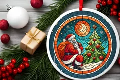 Round Christmas Ornament Sublimation|Clipart Product Image 1