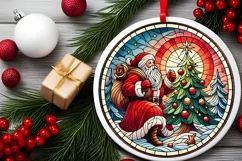 Round Christmas Ornament Sublimation|Clipart Product Image 1
