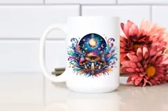 Vibrant Magical Celestial Mushroom Tarot PNG Product Image 3
