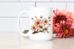Wooden Stained Cherry Blossom | Clipart Product Image 2