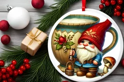 Round Christmas Ornament Sublimation|Clipart Product Image 1
