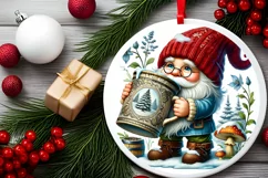 Round Christmas Ornament Sublimation|Clipart Product Image 1