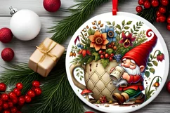 Round Christmas Ornament Sublimation|Clipart Product Image 1