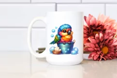 Colorful Macaw Baby Sitting | Sublimation | Clipart Product Image 2