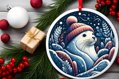Round Christmass Ornament PNG Product Image 2