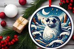 Round Christmass Ornament PNG Product Image 2