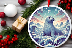 Round Christmass Ornament PNG Product Image 2