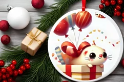 Round Christmas Ornament Sublimation|Clipart Product Image 1