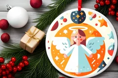 Round Christmas Ornament Sublimation|Clipart Product Image 2