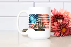 Vintage Rusted Sailboat Fireworks USA Flag | Sublimation | Product Image 2