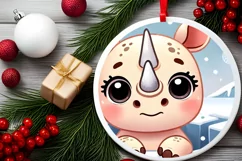 Round Christmas Ornament Sublimation|Clipart Product Image 1