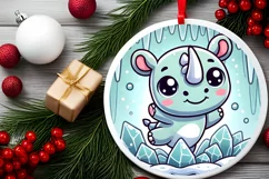 Round Christmas Ornament Sublimation|Clipart Product Image 1