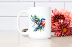 Abstract Bird with Plant Leaves, PNG Product Image 2