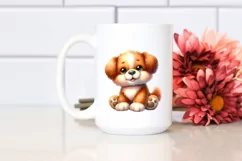 Colorful Sewed Plush Dog Watercolor Clipart Product Image 2