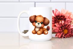 colorful Old Plush Dog Clipart Product Image 2
