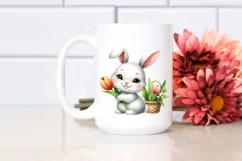Easter Bunny Egg Flower, Clipart |T-shirt, Mug PNG Product Image 3