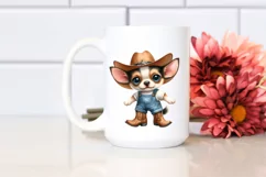 Happy Chihuahua Cowboy Boots Clipart Product Image 2