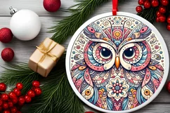 Round Christmas Ornament Sublimation|Clipart Product Image 2