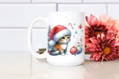 Christmas Cat with Santa Hat, PNG Product Image 2