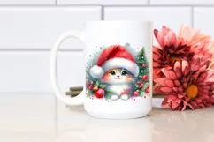Christmas Cat with Santa Hat, PNG Product Image 2