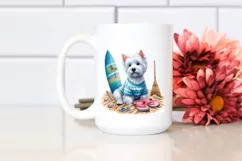 West Highland White Terrier Surf and Slippers Clipart Product Image 2