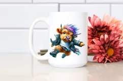 Cool Jumping Highland Cow, Transparent PNG Product Image 2